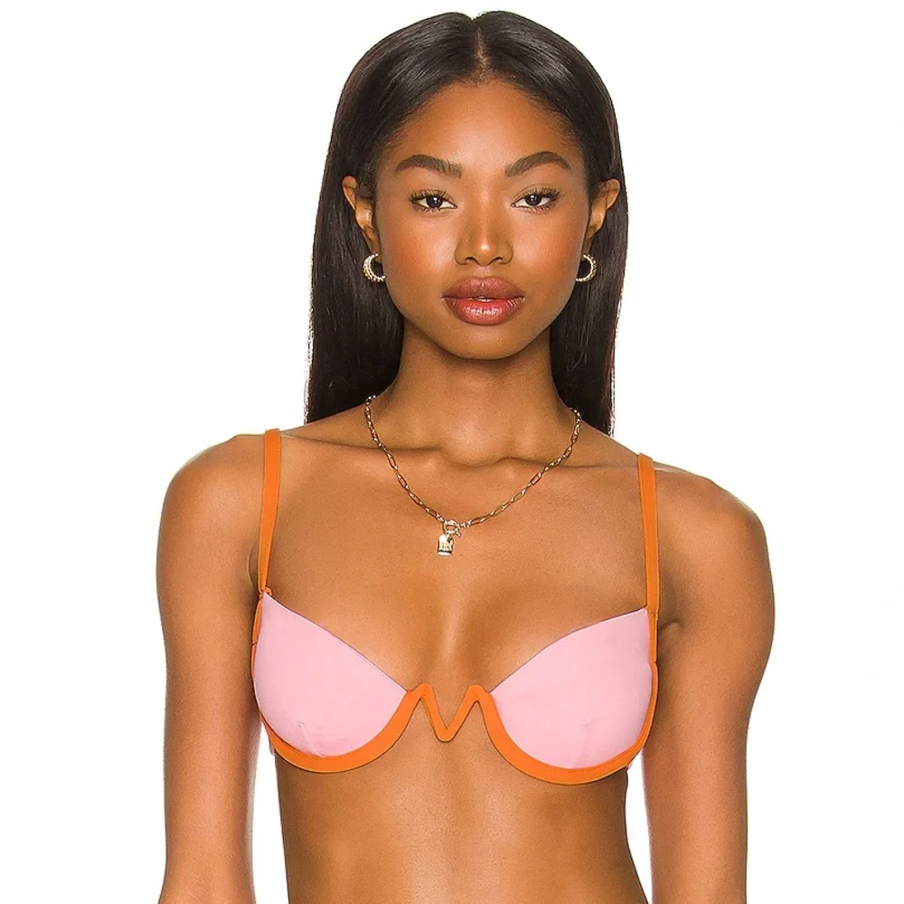 L*Space Nico Underwire Top Large Pink/Orange NWT